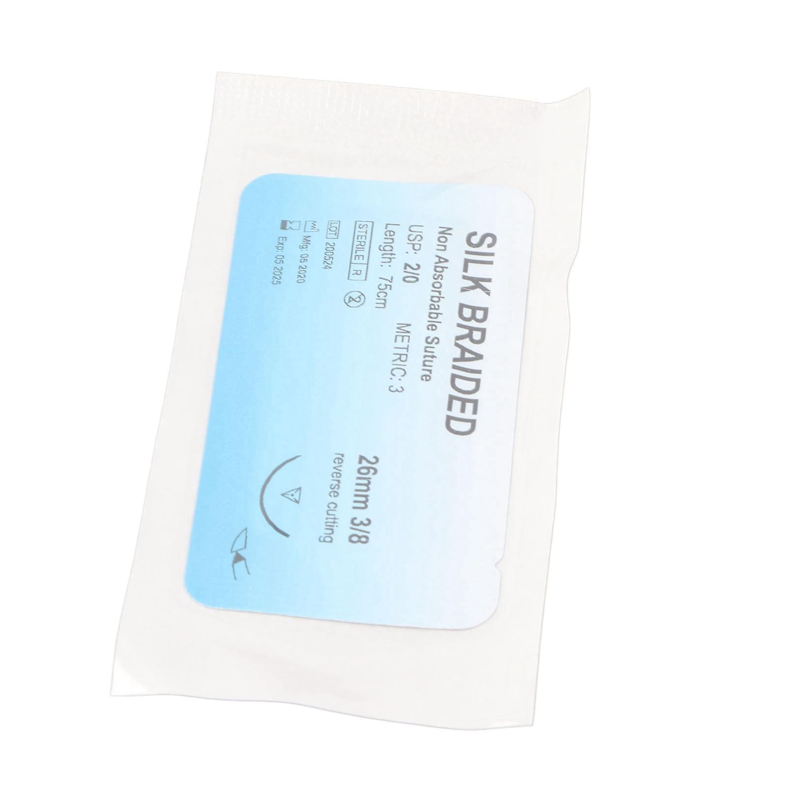 12pcs Suture Practice Thread Individual Package Silk Thread Suturing Set with Needle for Training 2/0 