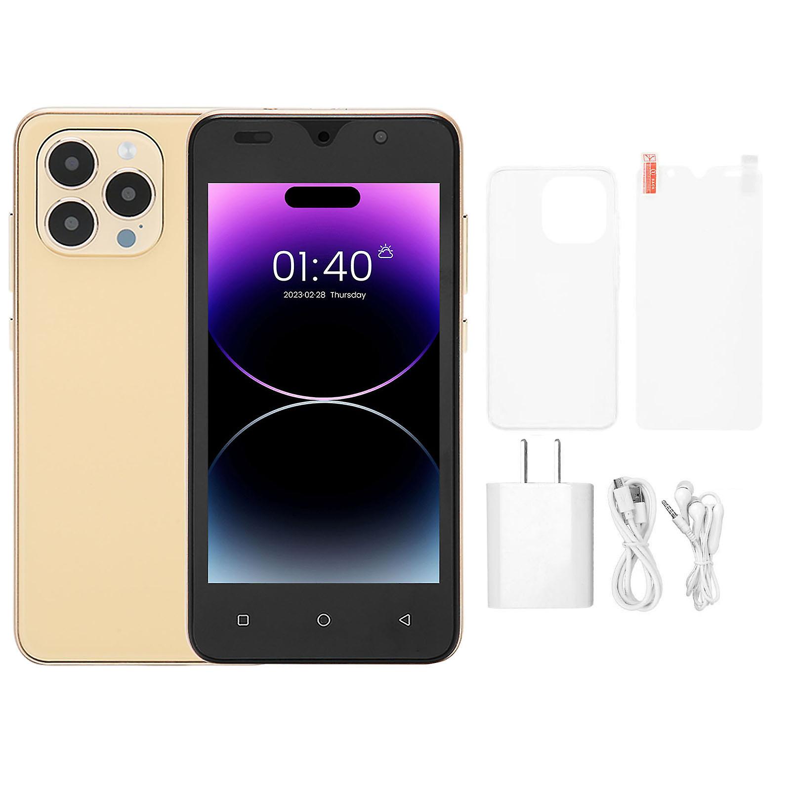 5" Ultra Thin Smartphone, Face Unlock, Dual SIM, 2GB RAM, 16GB ROM, Gold, US Plug