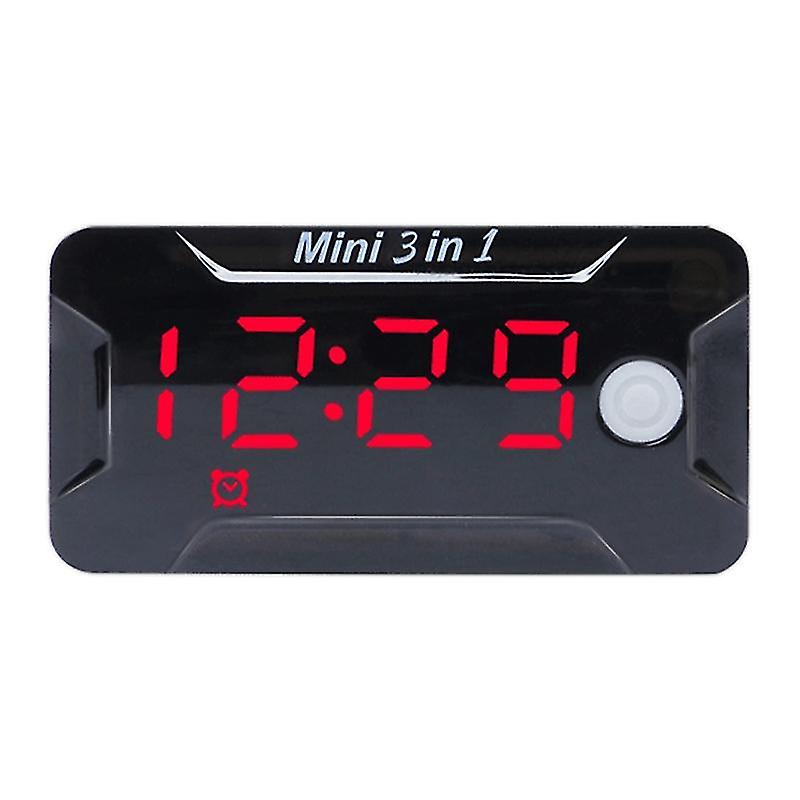 Orologio digitale impermeabile e termometro e voltmetro di tensione moto Rosso
