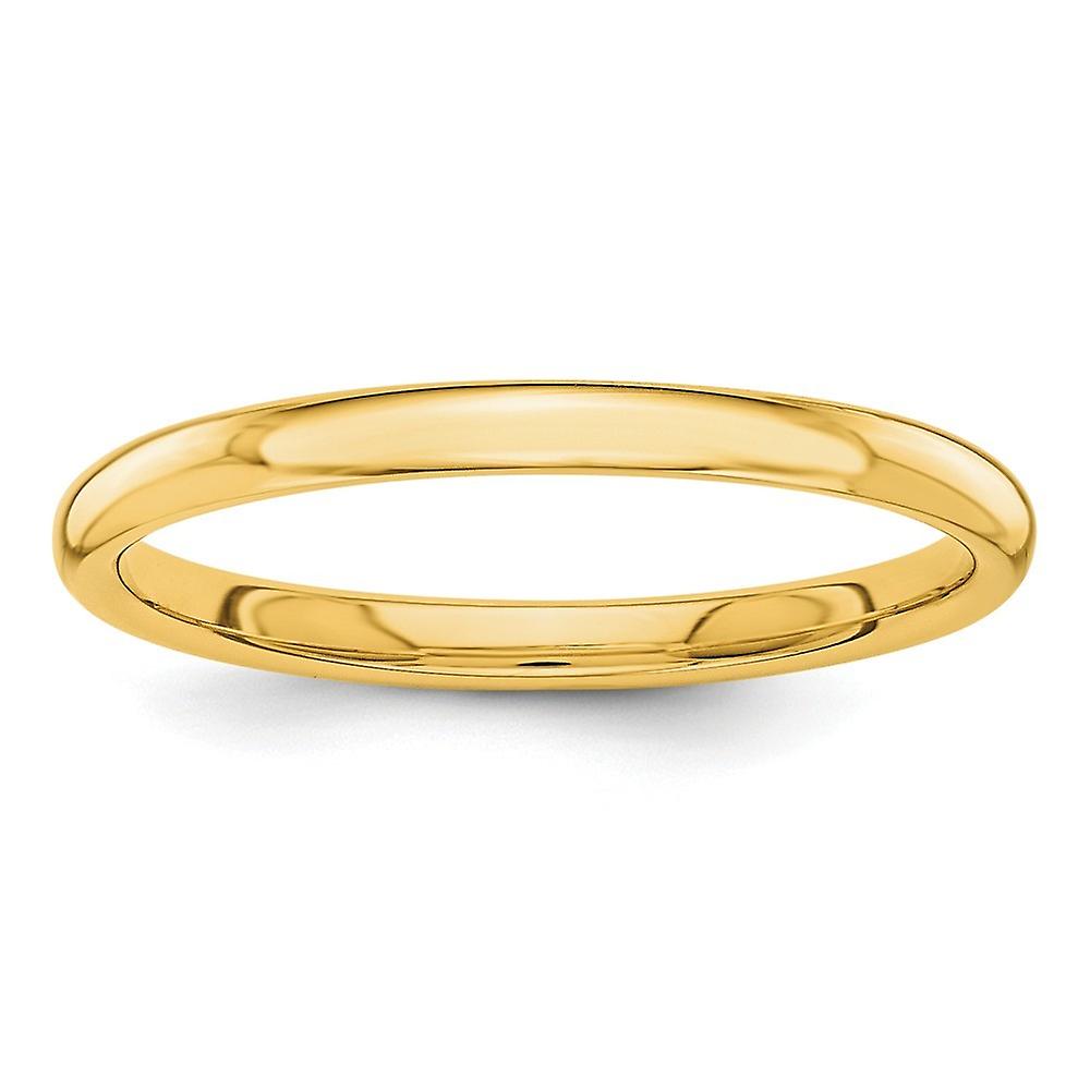 10k Solid Yellow Gold Polished 2mm Stackable Band-Stackable Ring for Women and Men - Ring Size: 4 to 8