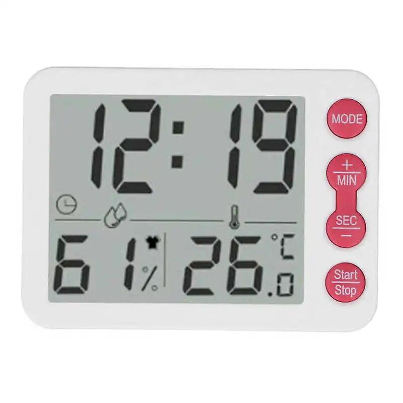 Multifunctional electronic thermometer hygrometer with alarm function white indoor digital temperature and humidity meter~8483