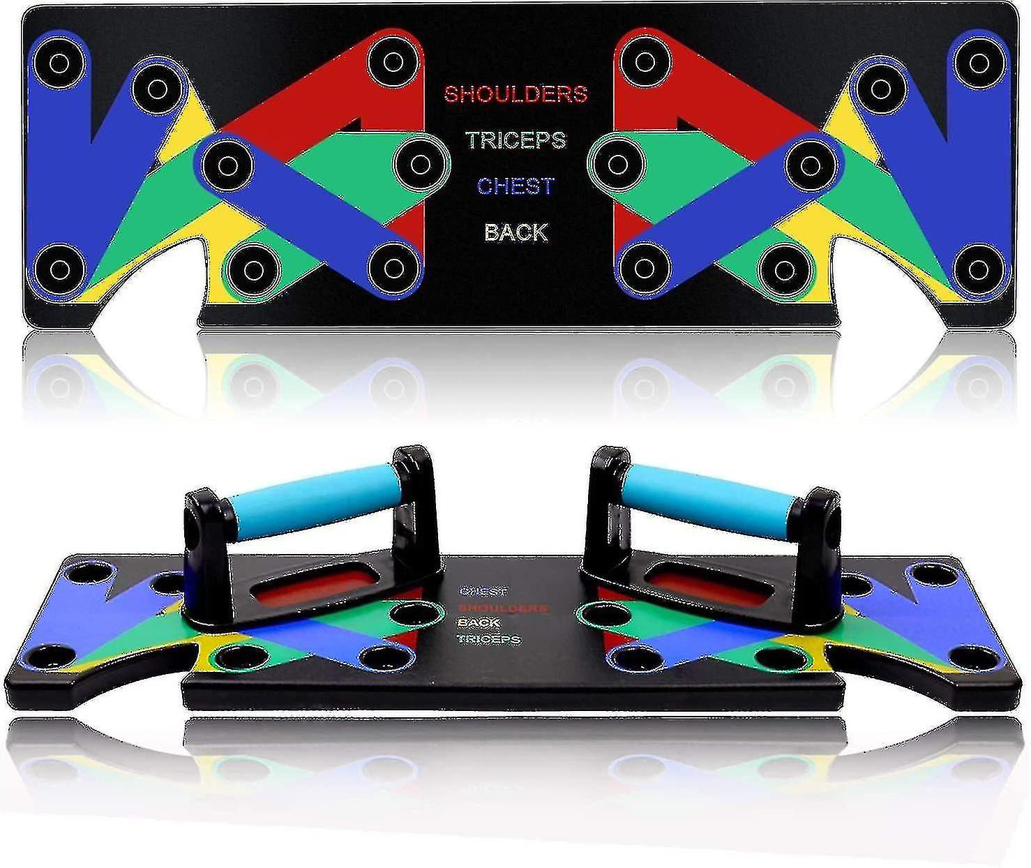 Push Up Board, 9 In 1 Push-up Handles Color-coded Pushup Board Push-up Board Push-up Board Multifunctional Muscling Compatible With Men/women Home Tra