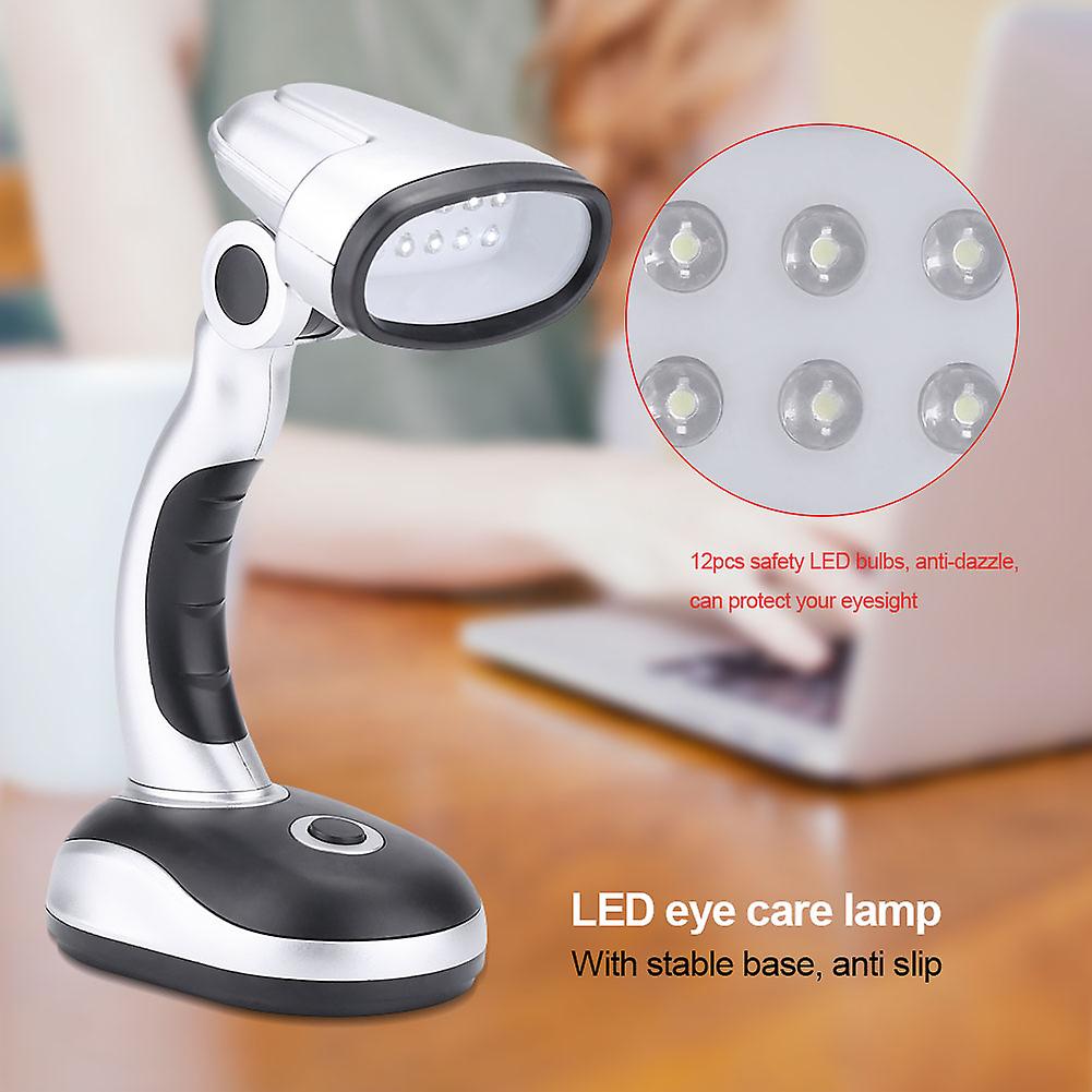12 LED Lights Desk Table Desktop Lamp Eye Care for Reading Study Lighting