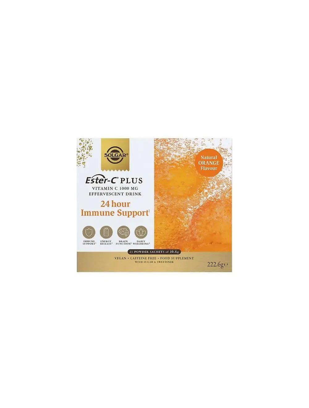Solgar Ester-C Plus Vitamin C 1000mg Effervescent Drink Orange Flavour - 21 Sachets