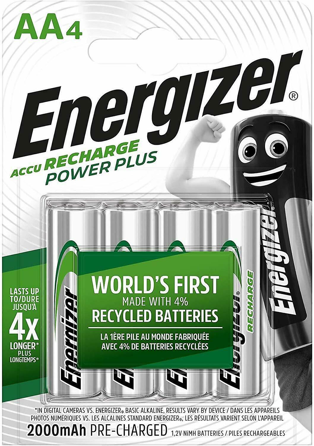 Energizer Power Plus HR6 2000mAh Rechargeable Batteries, AAx4