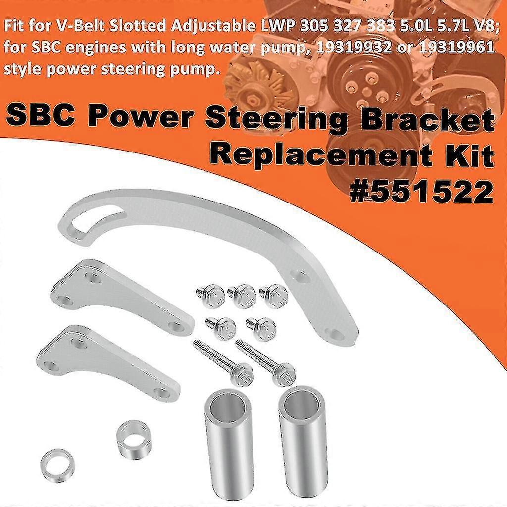 Power Steering Pump Billet Bracket Kit Fit Chevy SBC 305 327 350 Small  Alternator Rebuild Kit, image size:1024x1024