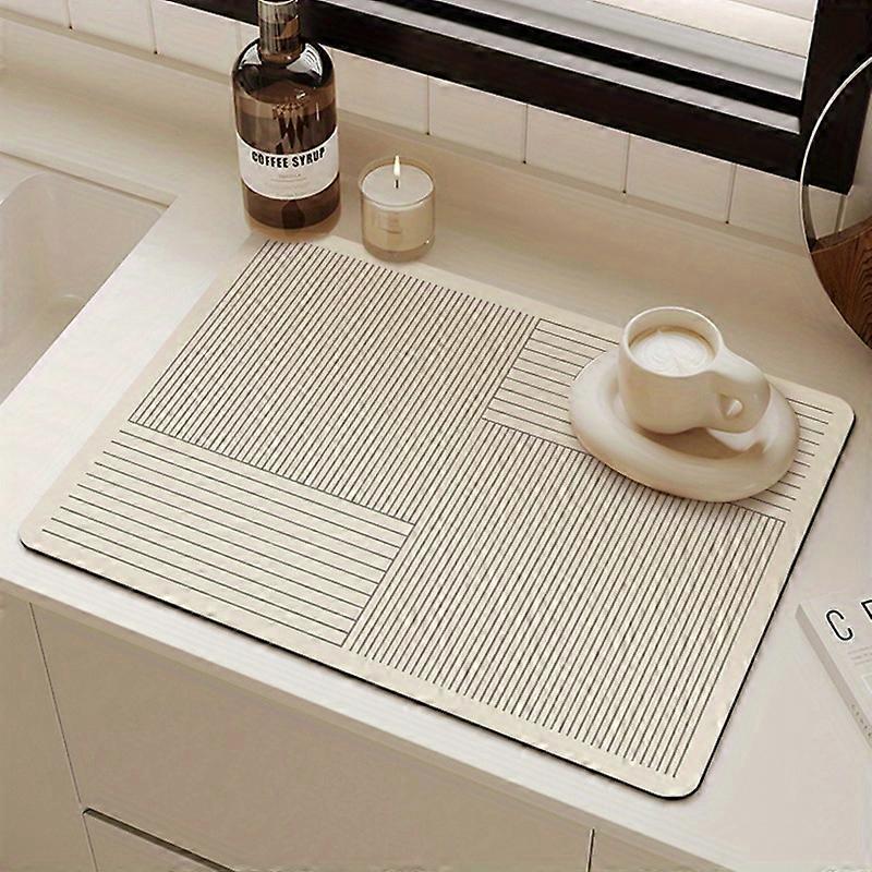 Quick-Drying Dish Drying Mat, Modern Simple Heat Insulating Trivet, Coffee Machine Draining Pad, Wear-Resistant Water-Absorbing Table Mat, Kitchen Sup