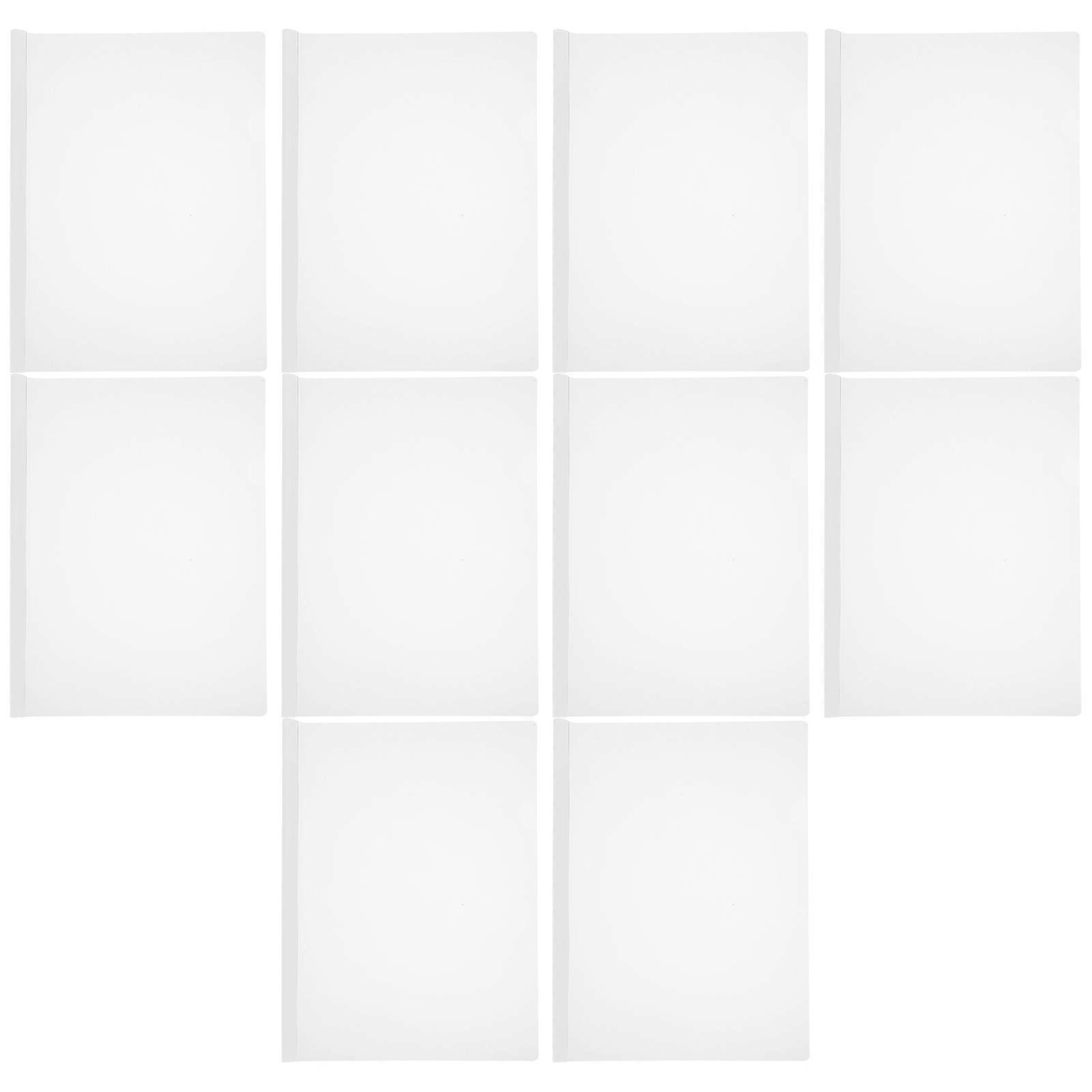 10Pcs Report Covers with Sliding Bar Plastic Document Folders File Lever Clips Resume Covers
