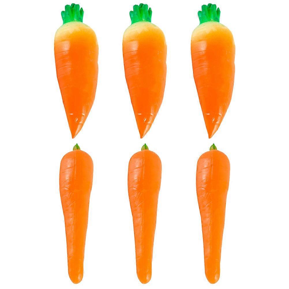 6Pcs Simulation Carrot Ornaments Fake Carrots Artificial Vegetable for Party Kitchen Carrot Props