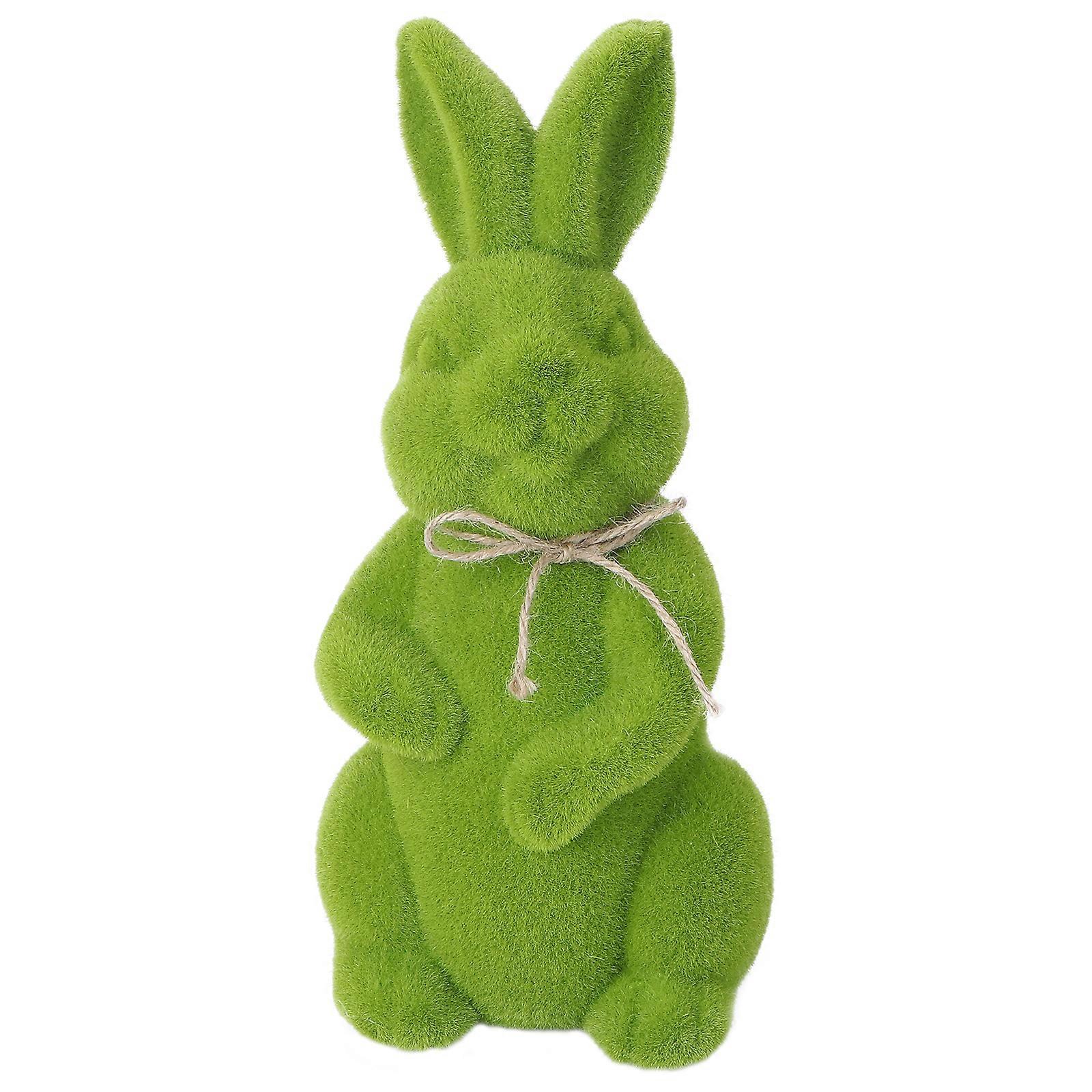 1Pc Easter Lifelike Moss Bunny Creative Art Crafts Easter Party Ornament (Green)