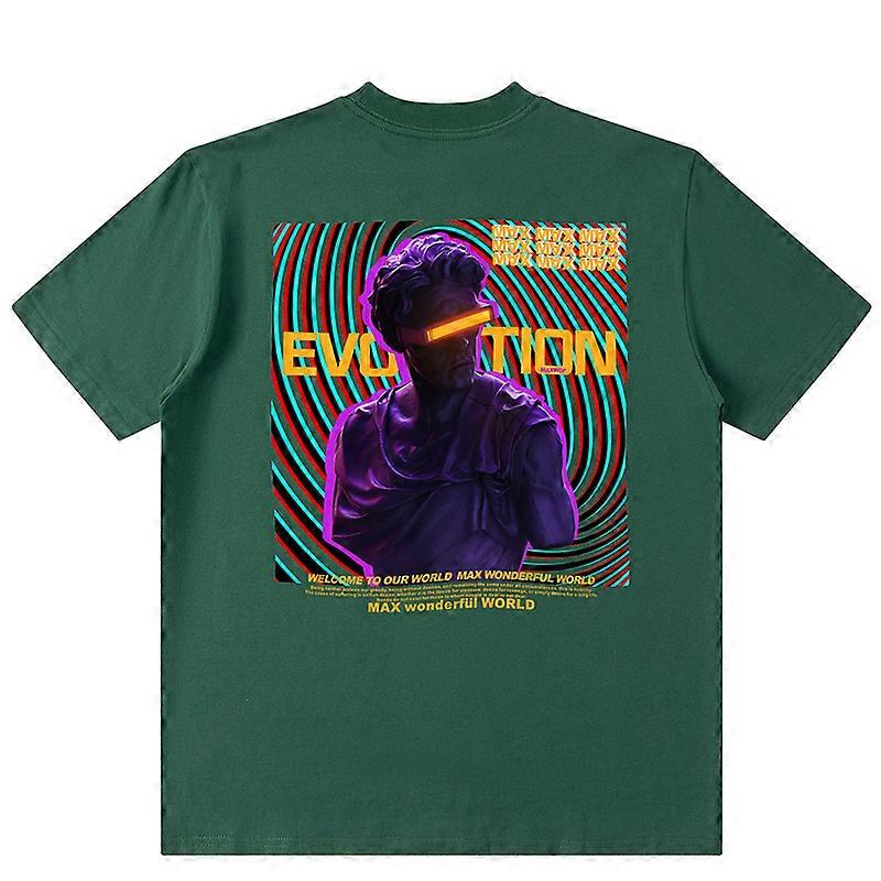 2023 גברים היפ הופ בגדי רחוב אוברסייז חולצת טי פסל פאנק גרפי חולצת טי כותנה קיץ הרג'וקו חולצה שרוולים קצרים צמרות טורקיז