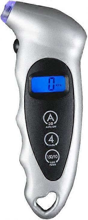Portable Digital Tire Pressure Gauge, 4 Parameters For Car Truck Bike With Backlit Lcd Display And Non-Slip Tire Pressure Monitor (White)