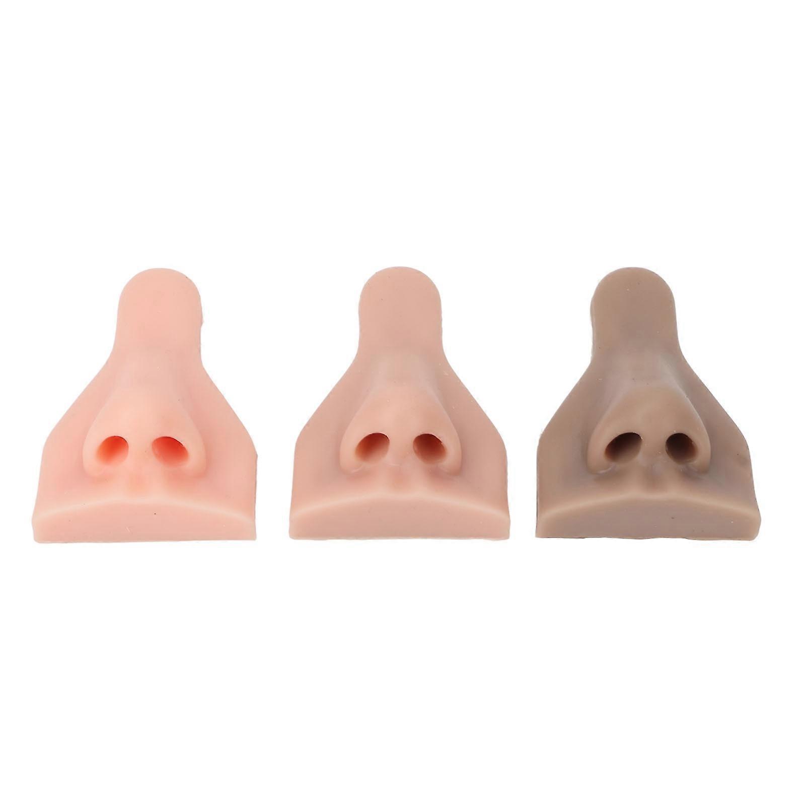 3pcs Silicone Nose Model Soft Flexible 3d For Practicing Suture Teaching Instructions