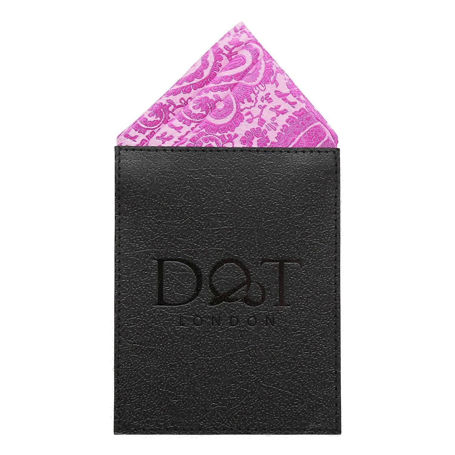 Fuchsia Pink Paisley Pre-Folded Pocket Square One Peak
