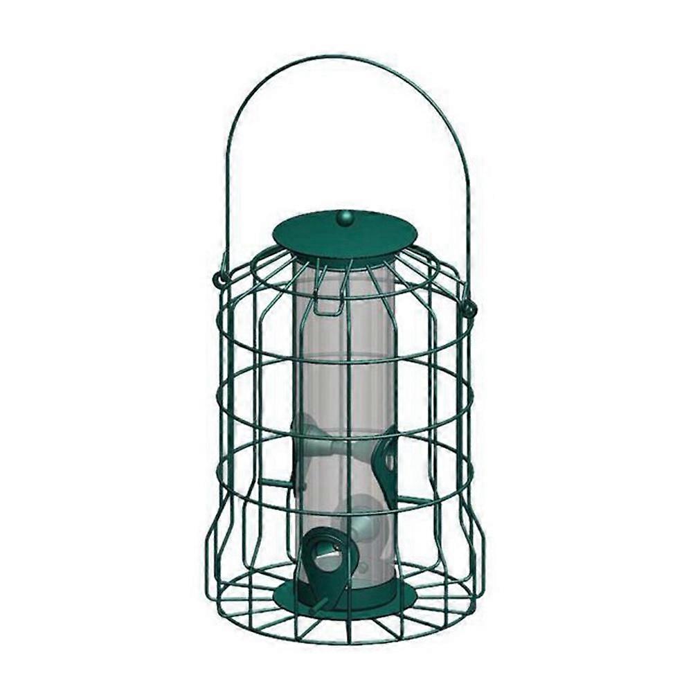 Bird Deterrent Feeder Rust-Proof Hanging Bird Feeder Cage for Garden Backyard Squirrel-Proof Wild B