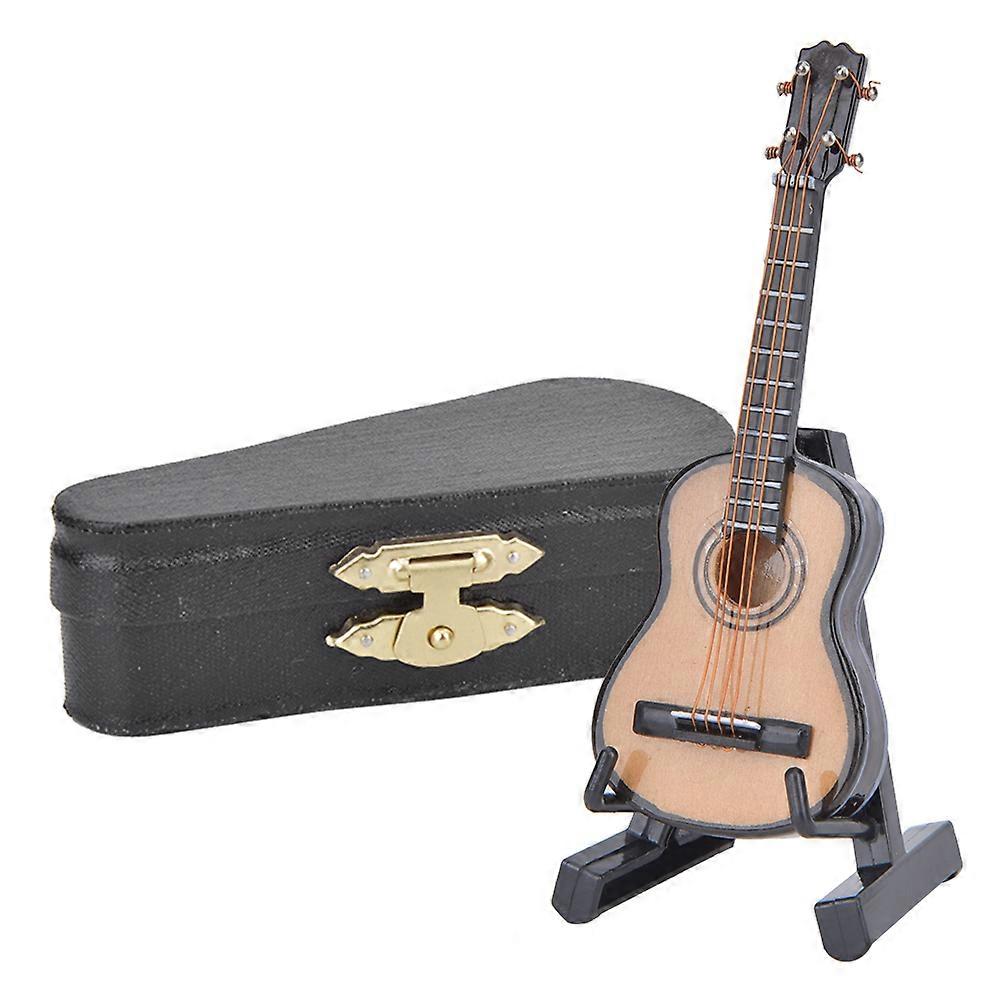 Miniatyr klassisk gitarr modell mini trä gitarr dekoration musikinstrument modell8cm