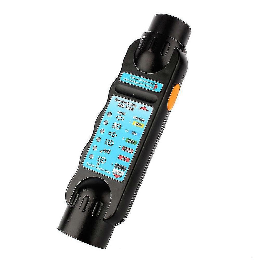 7pin 12v Car Towing Trailer Plug Socket Connection Tester Diagnostic Tool Black