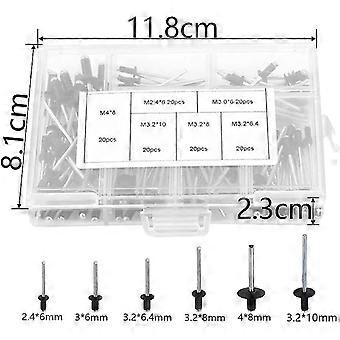 120 Pieces Black Rivet Pop Rivet Aluminum Blind Rivets Aluminum Flange