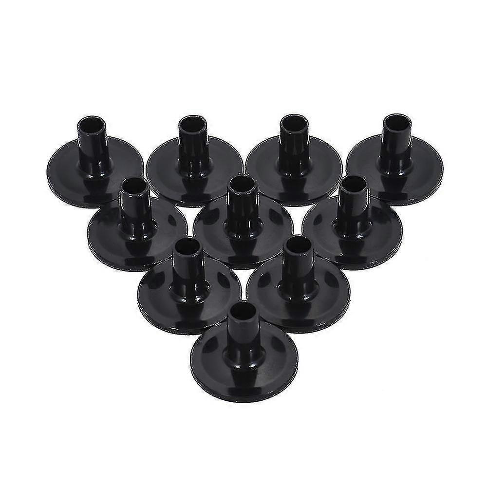 Black Drum Cymbal Sleeves Plastic Drum Set Cymbal Stands Replacement With Flange Base 10 Pack