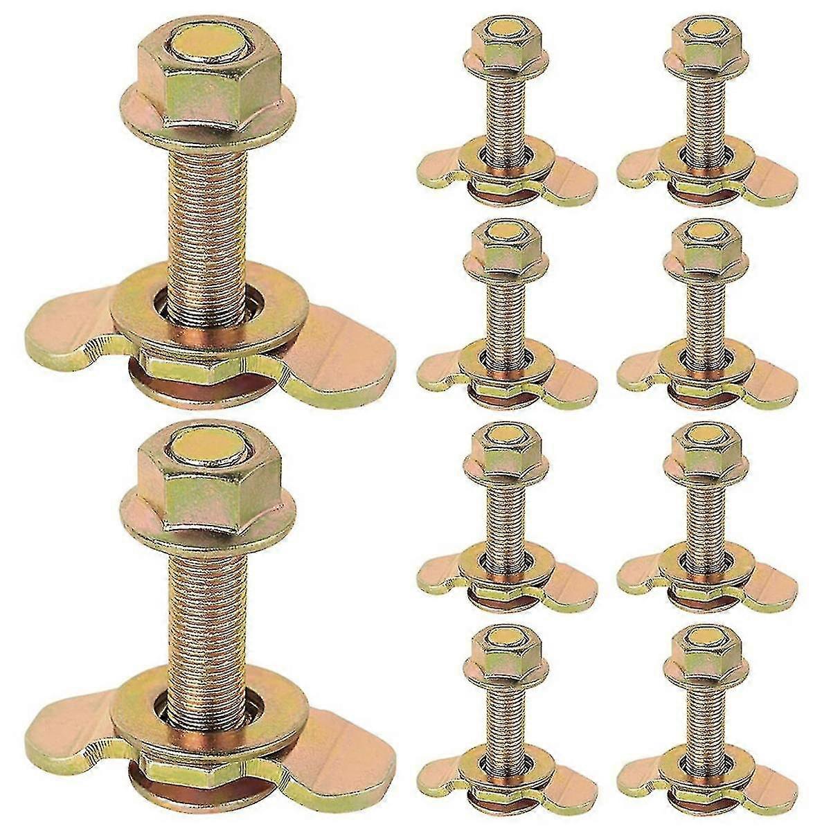 L Track Threaded Stud Fittings L-Track Threaded Double Stud Lug Fitting Tie Down, Used with L Track Rails, Gold