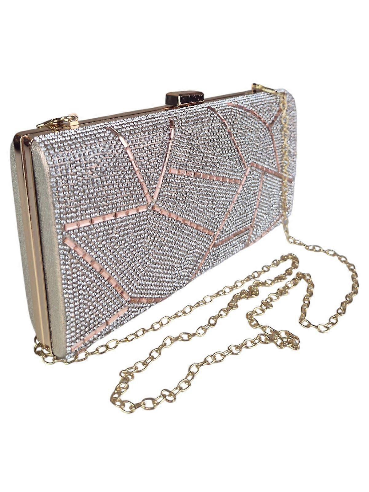 Paulo Due Women's Abstract Diamante & Rhinestone Clutch Bag