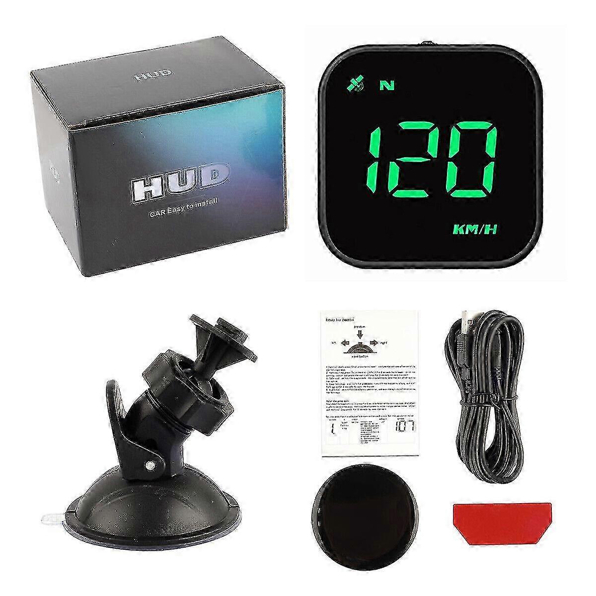 Digital Gps Hud Speedometer Car Head Up Display Mph Kmh Compass Overspeed Alarm Well