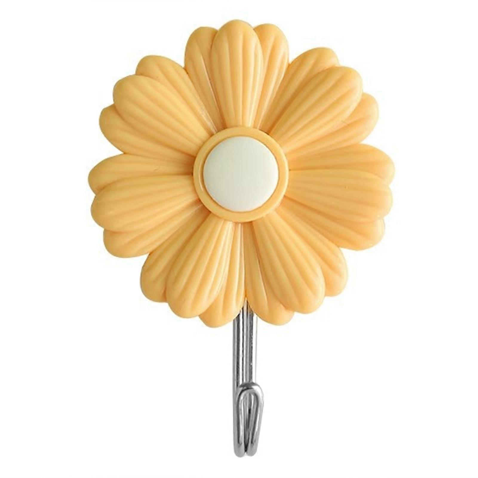 2pcs Seamless Adhesive Daisys Hooks Durable Hole-Free Install Bag Holder for Bathroom Kitchen