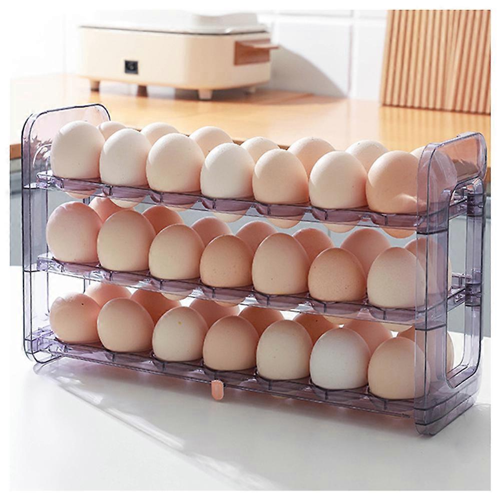 Plastic Egg Storage Box 3 Layer Anti-Roll Egg Box Large Capacity Egg Container