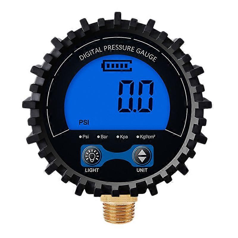 Däcktrycksmätare Digital Däcktestare Display Lufttrycksmanometer Snabbkopplingskoppling Gänga