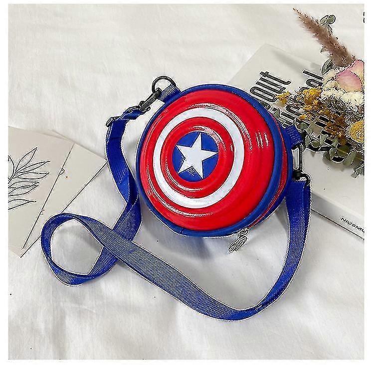 Kids Boys Girls Spiderman Captain America Round Crossbody Shoulder Bag Purse Wallet Messenger