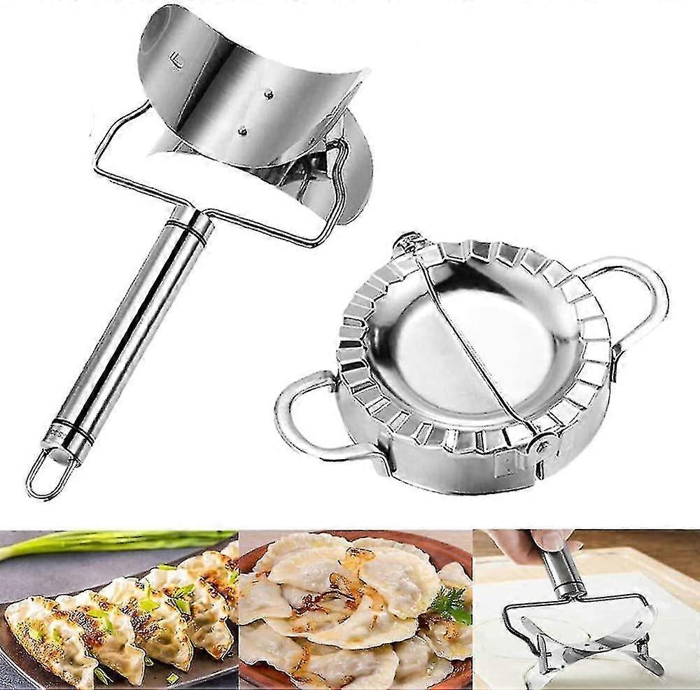 Stainless Steel Ravioli Dumpling Maker, 2pcs New Stainless Steel Dumpling Machine Shape, Cake Slicer Cake Dumpling Cake Dumpling Noodle Machine Dumpli