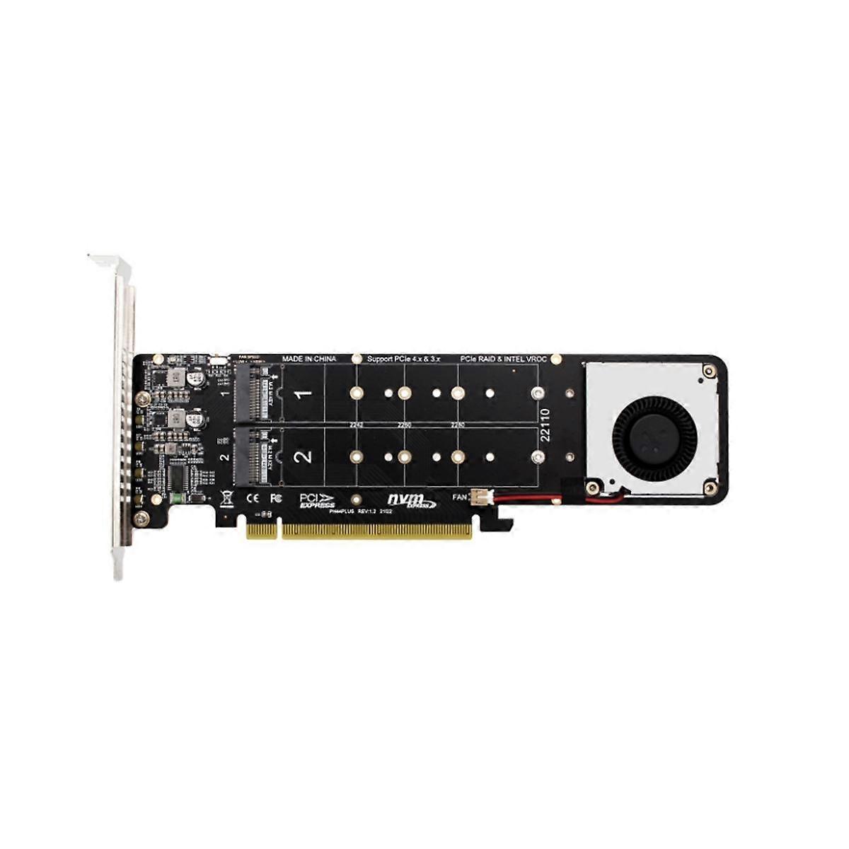Double-Sided 4-Disk NVME Raid PCI-E X16 Split Card PCI-E X16 to M.2 M-Key NVME X4SSD RAID Expansion