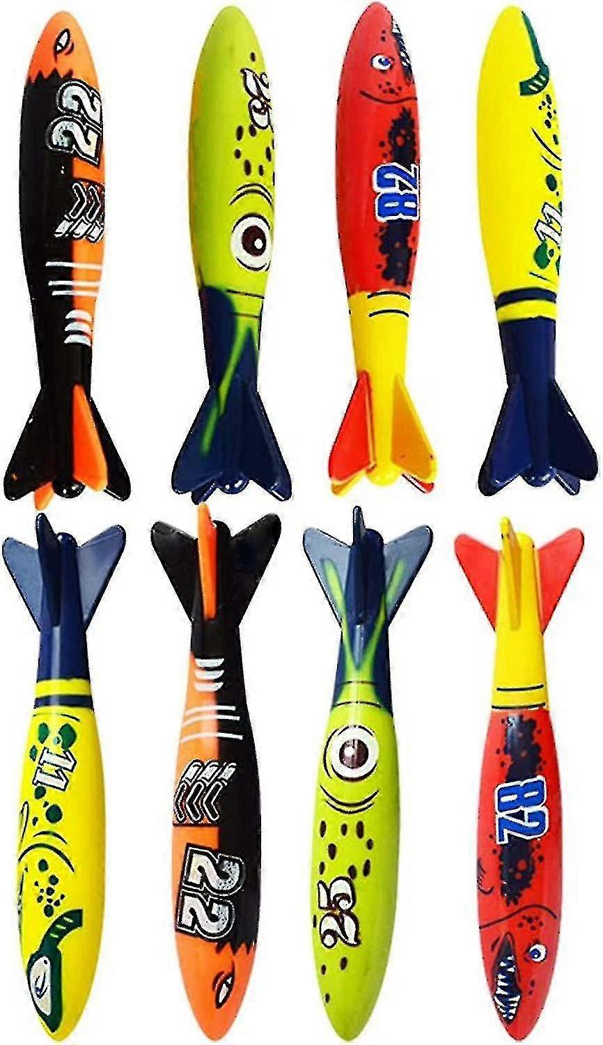 8 Pieces Diving Toys Underwater Pool Toys Gliding Shark Throwing Torpedoes (rocket)
