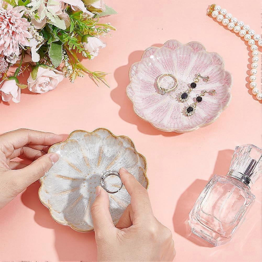 Pink Hydrangea Large Ceramic Jewelry Tray main image 1