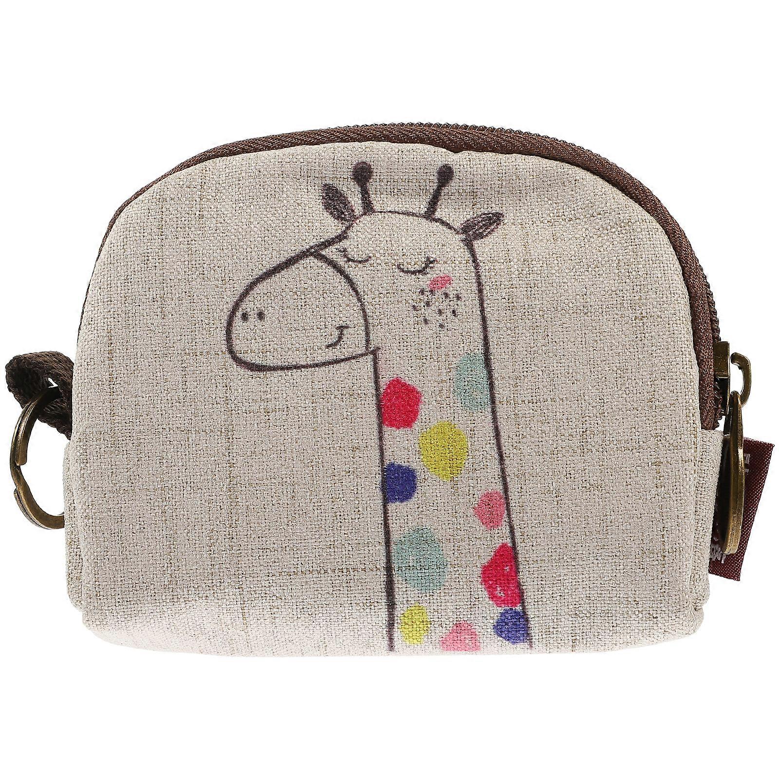 Cartoon Giraffe Pattern Change Key Bag Small Purse Key Storage Bag Key Storage Pouch