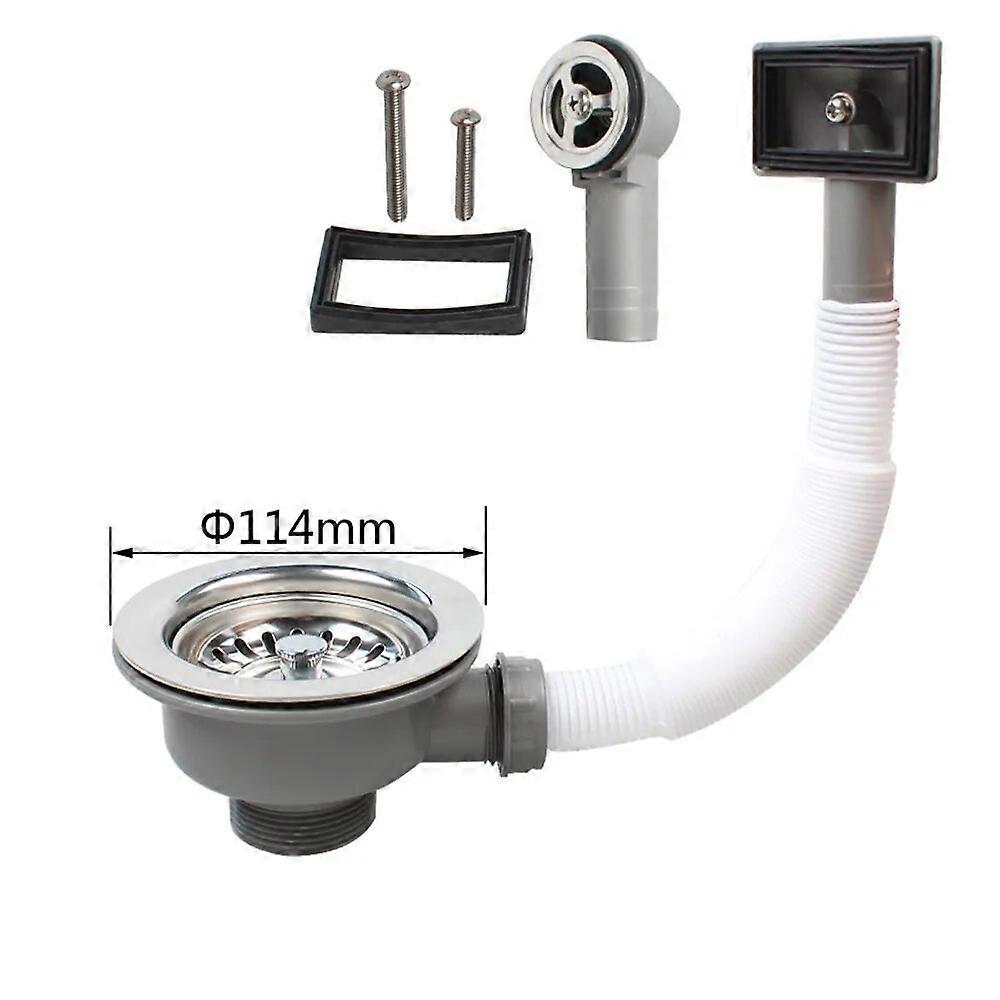 Talea Stainless Steel Kitchen Sink Drain Strainer Bowl Type PP Material Shell Drainer With Overflow Pipe XK225C040