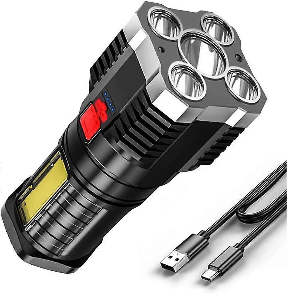 Flashlight Led Super Bright, Penta Explosion LED Flashlight Strong Light Rechargeable, Led Spotlight Flashlight Portable Powerful Searchlight