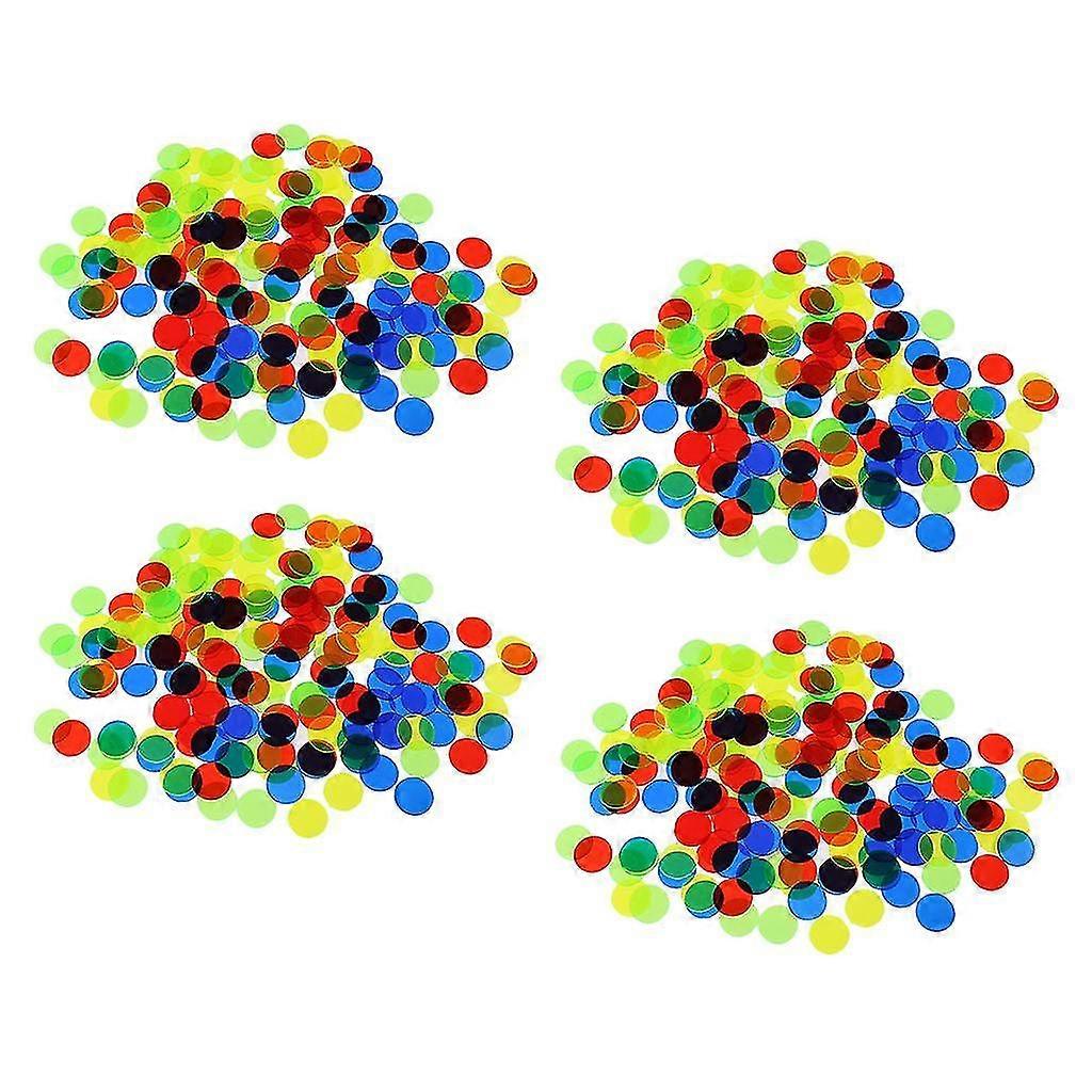 400 Pieces Plastic Bingo Chips Translucent Counters Tokens Game 1.5x1.5cm