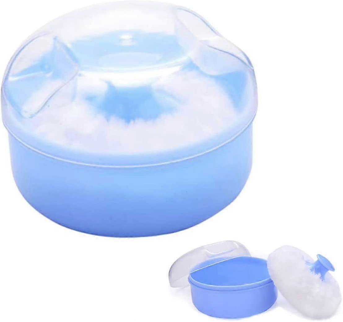 Baby Puff Container, Portable Baby Puff Box, Baby Powder Box with Puff, Transparent Cover Design