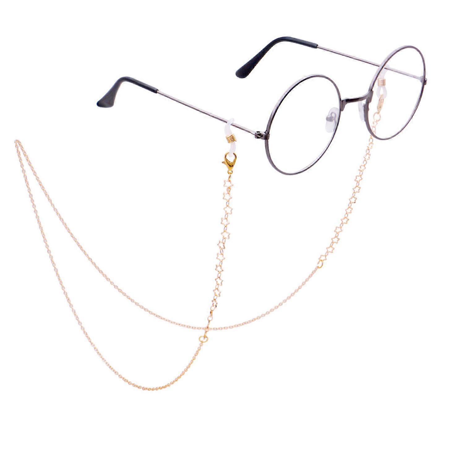 Golden pentagram glasses chain