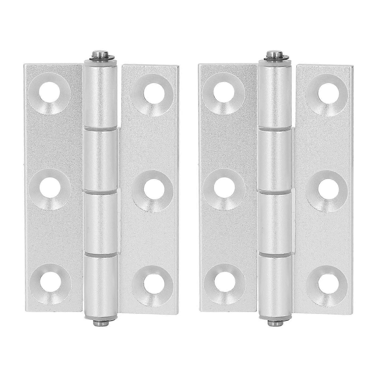 2Pcs Flat Hinge Folding Aluminum Profile Resin Bushing Axes Square Door Hardware