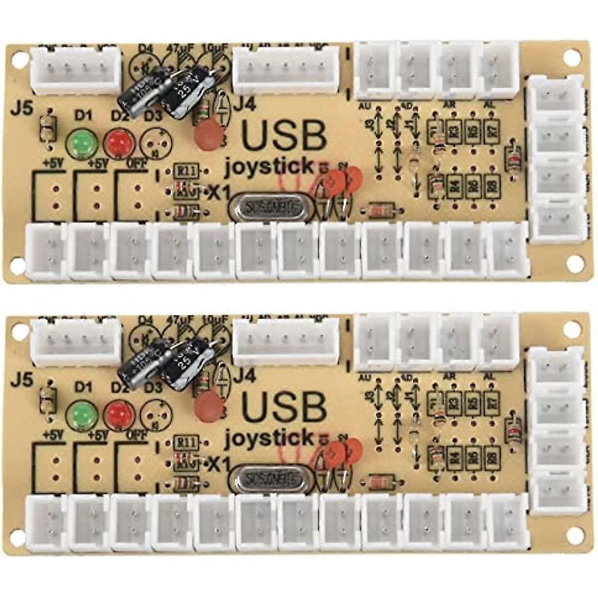 4 Set Delay Usb Encoder Pc To Joystick For 5pin Joystick & 28mm Button