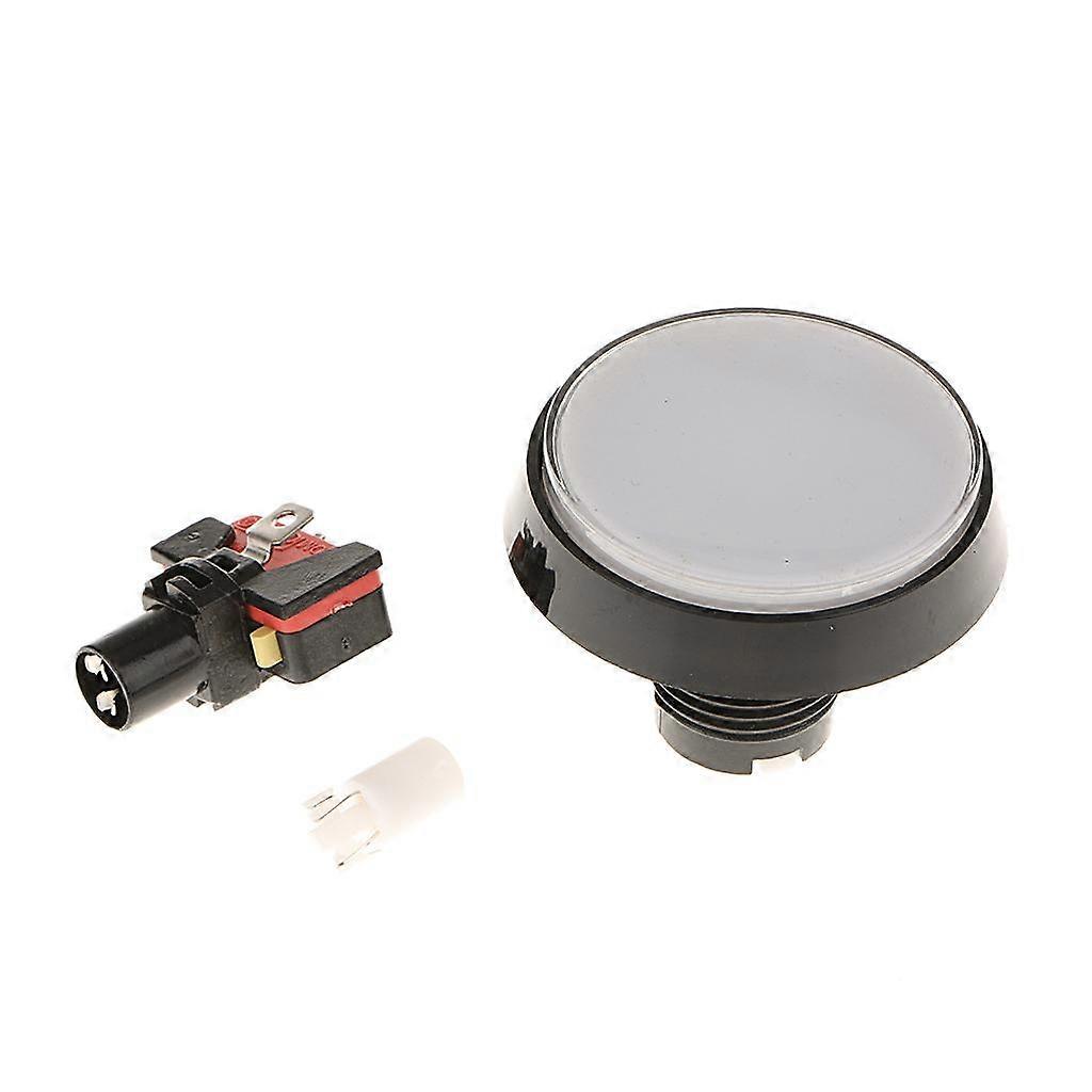 60mm Round Game Machine Arcade Push Button LED Illuminated+Switch 12V White