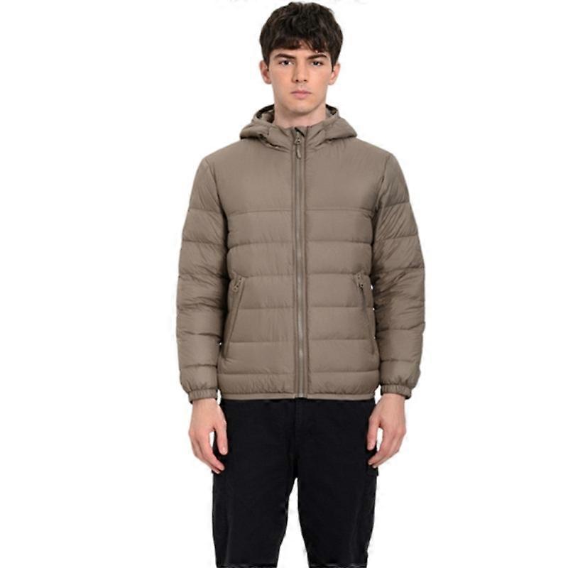 Pufferjacka för män Lätt huva vindtät vinterkappa