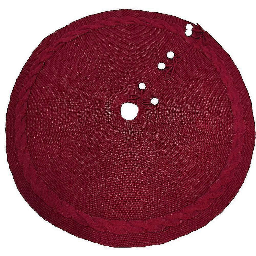 Christmas Tree Skirt, 48 Inches Knitted Xmas Tree Mat For Xmas Holiday Decoration
