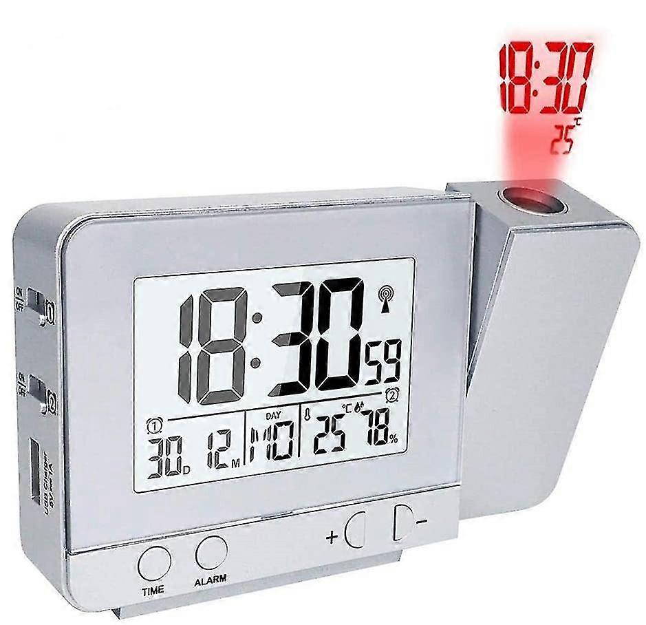 Projektionswecker Digitaluhr mit Zeit-Temperatur-Projektion (H-4)