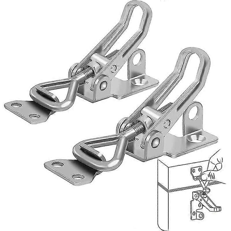 Stainless Steel Toggle Latch, 2 Pieces Metal Toggle Latch, Lever Closing, No Rust, Strong Fixing, Toggle Latch Clamp, For Fixing And Clamping Cabinet
