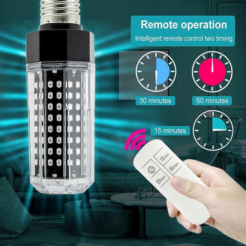 40W UVC LED Germicidal Light E12 E14 UV light with remote control and 2pcs 3535 (UVC) germicidal lamps 220V 110V