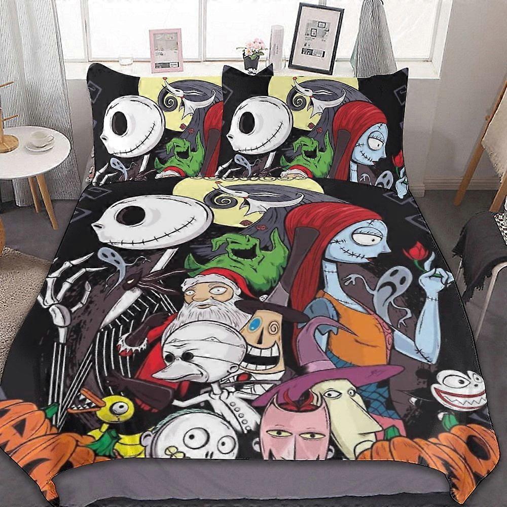Bedding set BM105 Nightmare Before Christmas 3-Piece Bedding Set Duvet Cover Set Soft Warm And Comfortable Soft Bed Set with ZW105