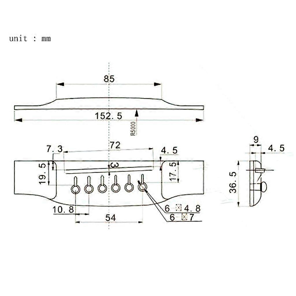 2x Solid Wood Rosewood 6 String Saddle Thru Guitar